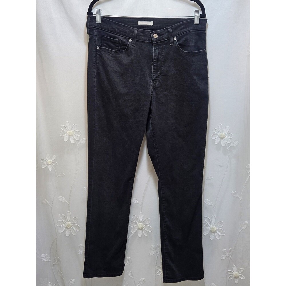Levi Strauss Womens Size 14M 32-30 Black Jeans Staple Classic Basic Solid Denim